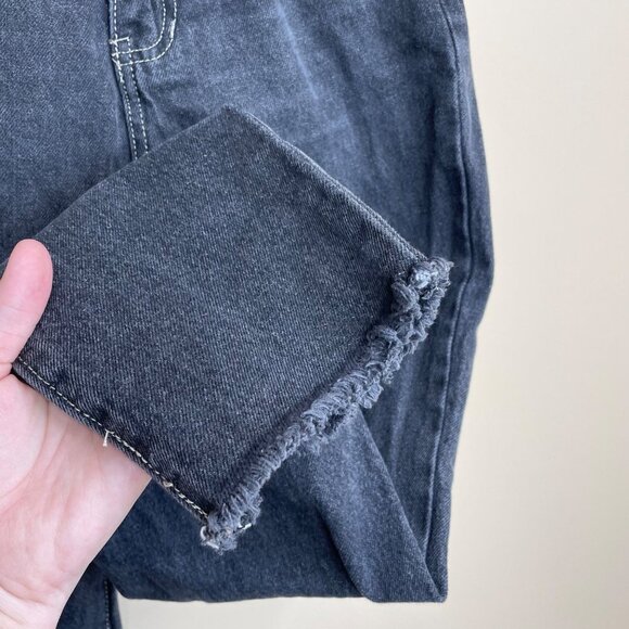 Nordstrom BP Womens High Rise Mom Jeans‎ Size 26 Black Ripped Cotton - Picture 7 of 10